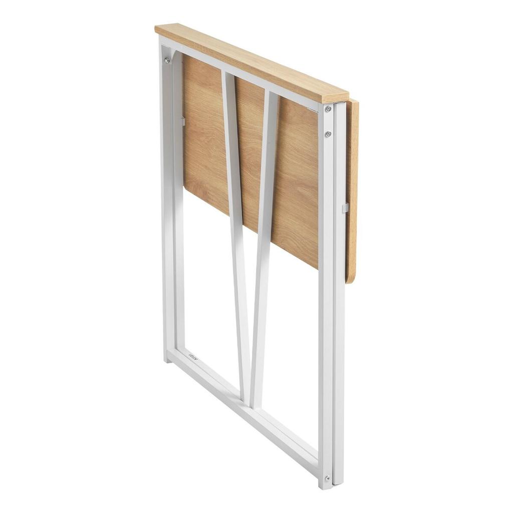 Folding Desk, 80 Cm Small Foldable Table for Compact Spaces, Space Saving Computer Table, Sturdy Particleboard with Storage Hooks, Writing Workstation