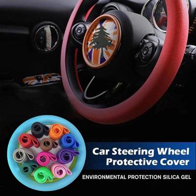 36-40cm Automotive Silicone Steering Wheel Cover Four Seasons General Sweat Absorbent Anti-slip Interior Accesorios Para Au E8I4