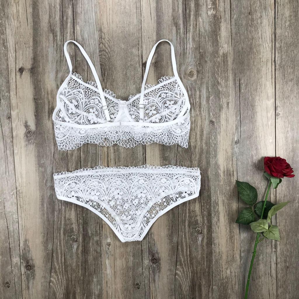 European and American Lace Camisole Bra and Triangle Panty Set - Sexy Temptation Lingerie