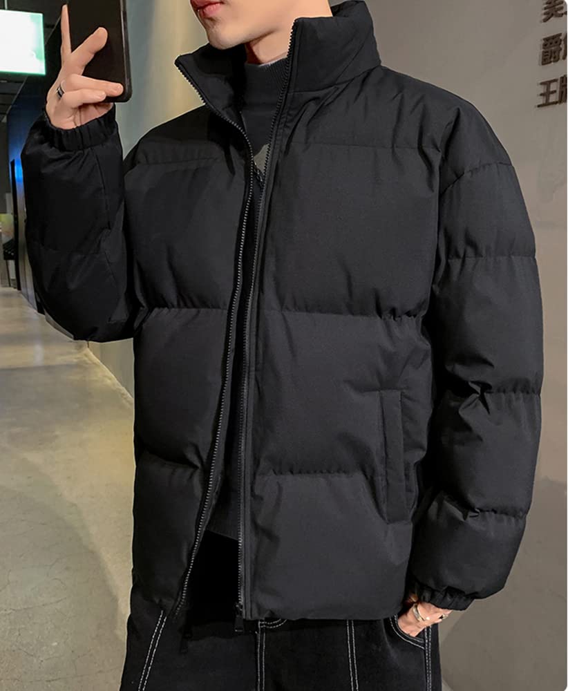 Wechose Winter Steppmantel mit Stehkragen Plus Locker Einfache Größe 4XL Herrenmantel, Jacke/Blouson, Kragen, Größen, Passform, Unisex, Dick, Winddicht, Kältebeständig, Warm,