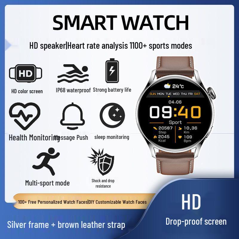 Smartwatch Fitness Tracker: Heart Rate, Blood Pressure, SpO2 Detection, IP68 Waterproof, Low Power, Long Battery Life for Running & Sports.