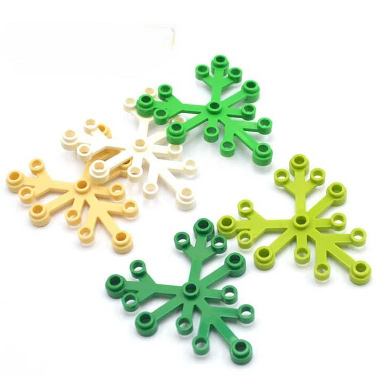 20pcs Small Particle Construction Block Parts Forest Plants Branch Large Leaf Trees Leaves Works With featuring Lego 2417 DO IT YOURSELF Playthings