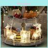 Christmas Acrylic House With Lights And Deer Decor For Holiday Home Ornament