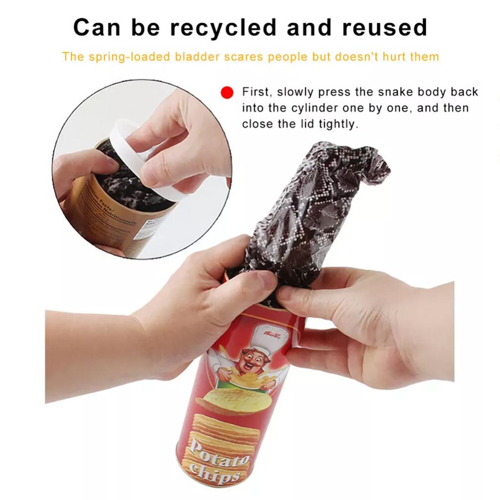 Classic Prank Toy Snake In Potato Chip Can For Fun Jokes 3. Prank Toy Is