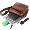 New men's messenger bag oil wax leather drop pattern men's bag vertical simple shoulder bag