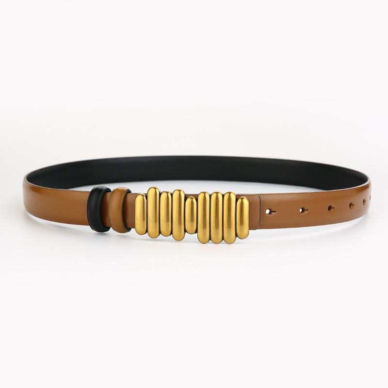 Genuine Leather Belt For Women With Smooth Buckle And Versatile Style For Daily Use