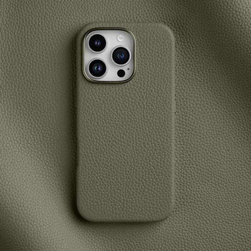 Melkco Ring Magnetic Charging Leather Case for iPhone 16 Pro Max 16 Plus Metal Camera Len Genuine Cowhide Full Protection Cover