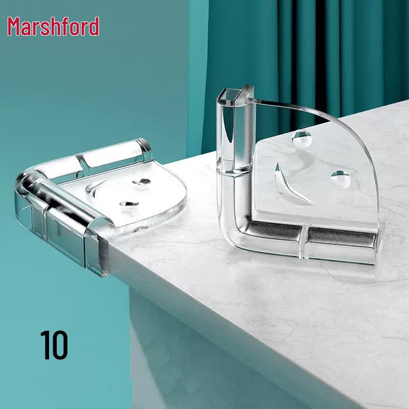 Mashifu Transparent L-Shaped Smiling Face Table Corner Protectors, 10-Pack