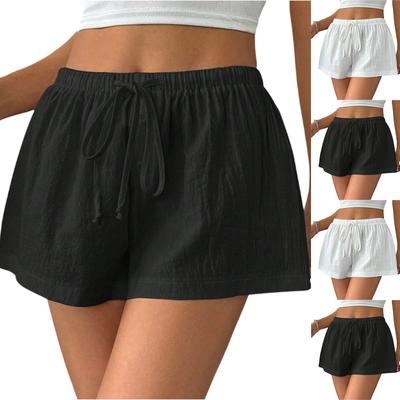 Pantalones Cortos Deportivos Casuales de Verano para Mujer con Cordón y Cintura Elástica