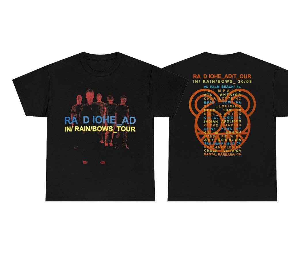 RADIOHEAD IN RAINBOWS TOUR 2008 BLACK T SHIRT