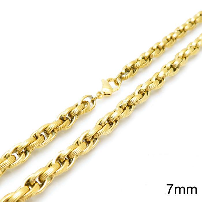 KALEN Stainless Steel Twisted Chain Bracelet For Women Men Rock Thick Patterned Loop Necklace Gold Color Trend Jewelry Gift