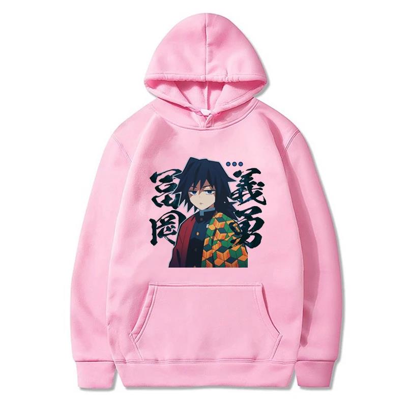 Japan Anime Demon Slayer Tomioka Giyuu Grafikdruck Kapuzenpullover Übergröße Herren Damen Sweatshirts Langarm Unisex Streetwear
