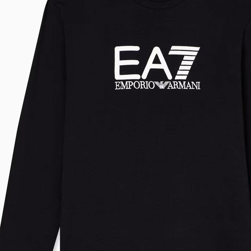 Emporio Armani EA7 FW25 Stretch Plain Knit Cotton Long Sleeve T-Shirt Men Tops 7M000900-AF10373-MC317