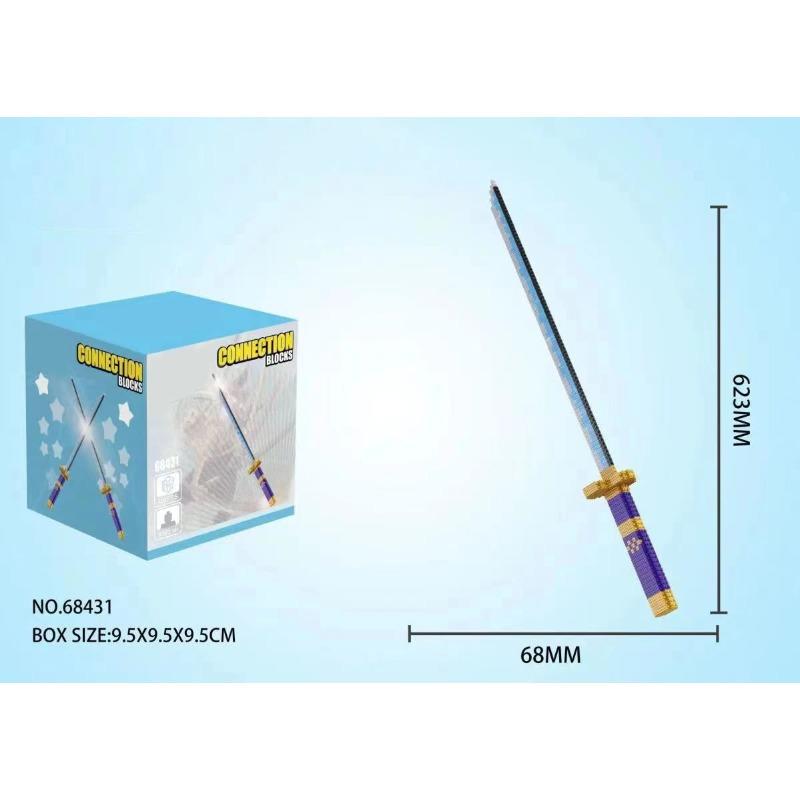 Samurai Sword Building Blocks Ninja Katana Japanese Anime Nichirin Knife Bricks Toy for Kids Adults