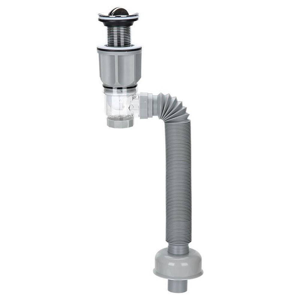 Backflow-Preventing Drain Bathroom Sink Drain Kit Space-Saving Drain Pipe