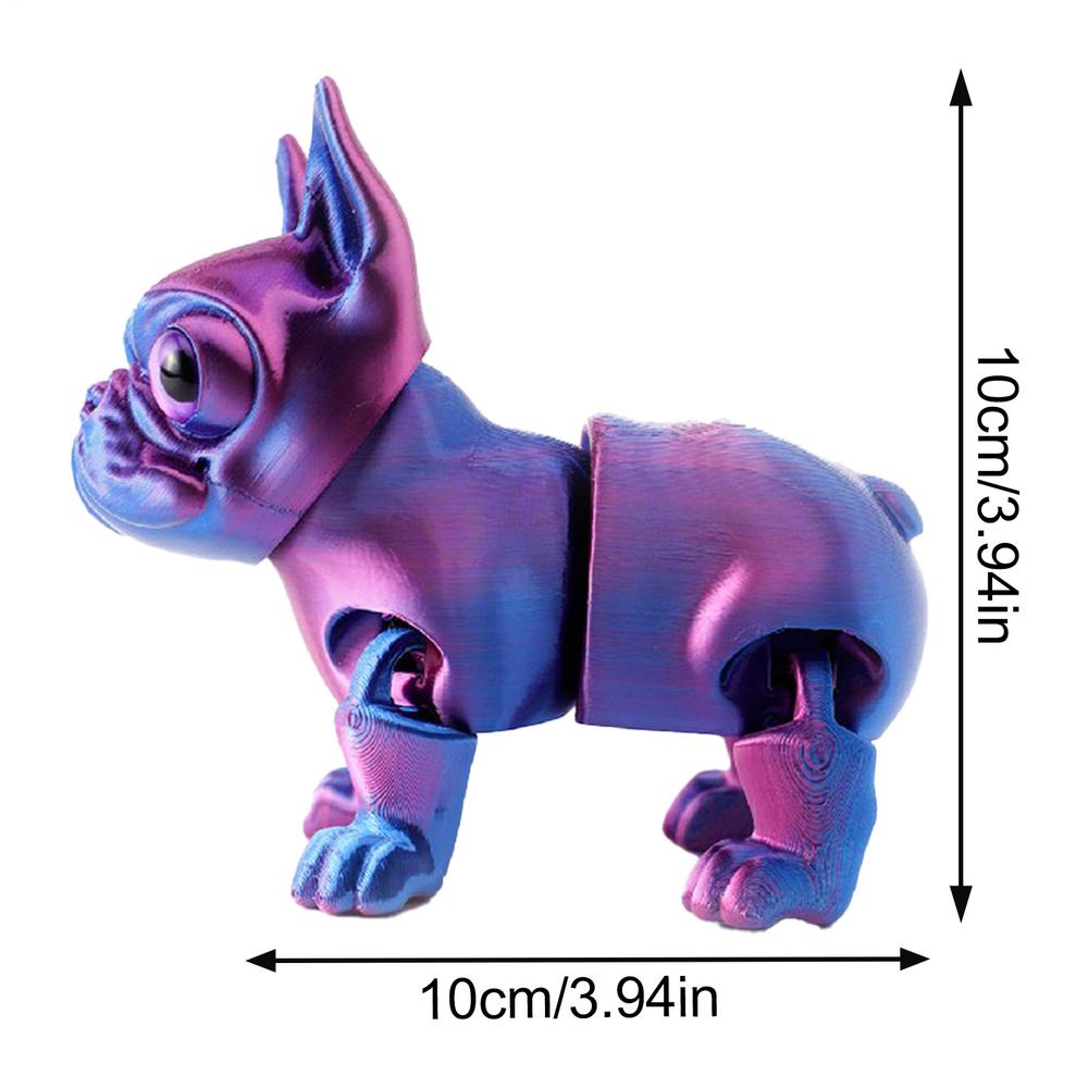 3D Printed Bulldog Fidget Flexible Bulldog Articulated Toy Animal Figurine For Party Adults Christmas Room Showcase Desk Decor
