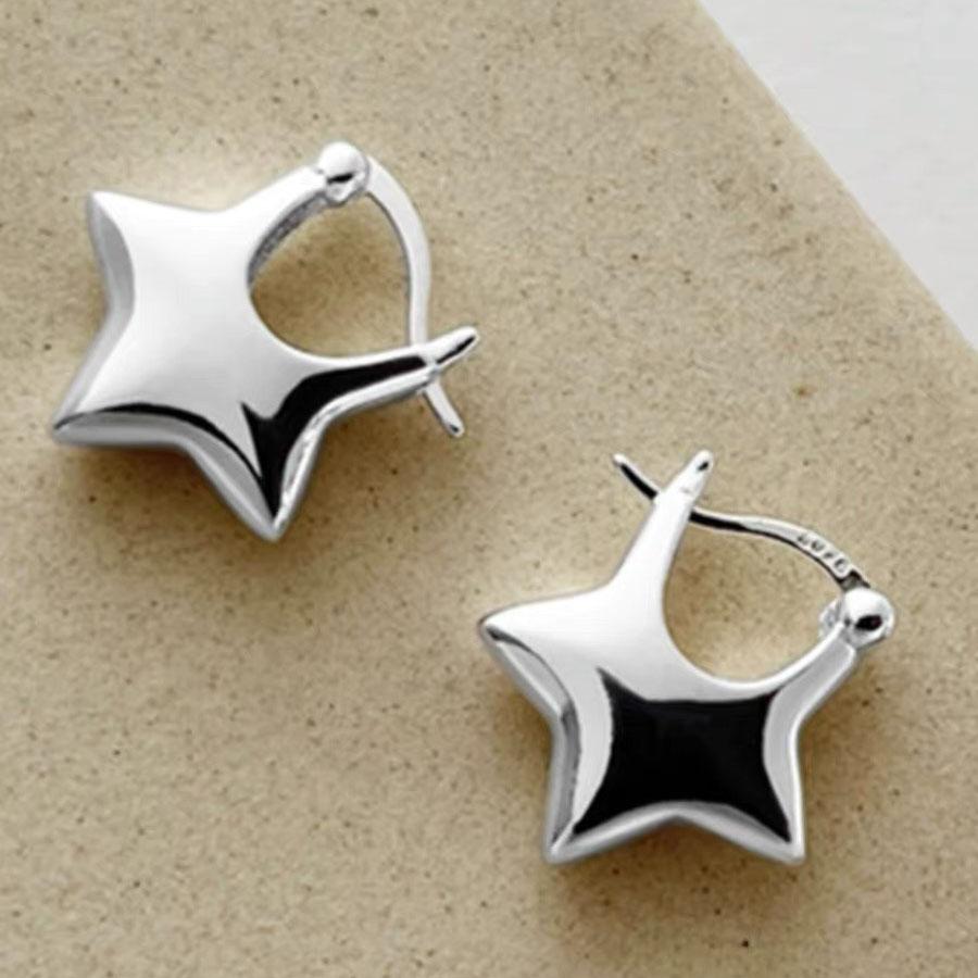 

BF CLUB 925 Sterling Silver Star Earrings For Women Girl Sexy Fashion Trendy Jewelry Gift Party Wedding pendientes