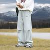 Calças largas masculinas e femininas grandes, primavera/outono Y2K, casuais, largas, com cordão, calças de moletom para homens, roupas coreanas