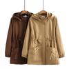 Spring and Autumn Women's Short Windbreaker Jacket Spring and Autumn Large Hooded Western Style Top