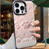 Phone Case: 2D Flat Design Suitable for iPhone 18 17 16 15 14 13 Pro, Colorful Silver Protective Case, Couple Style, Pink Cat Paw, Christmas and Hallo