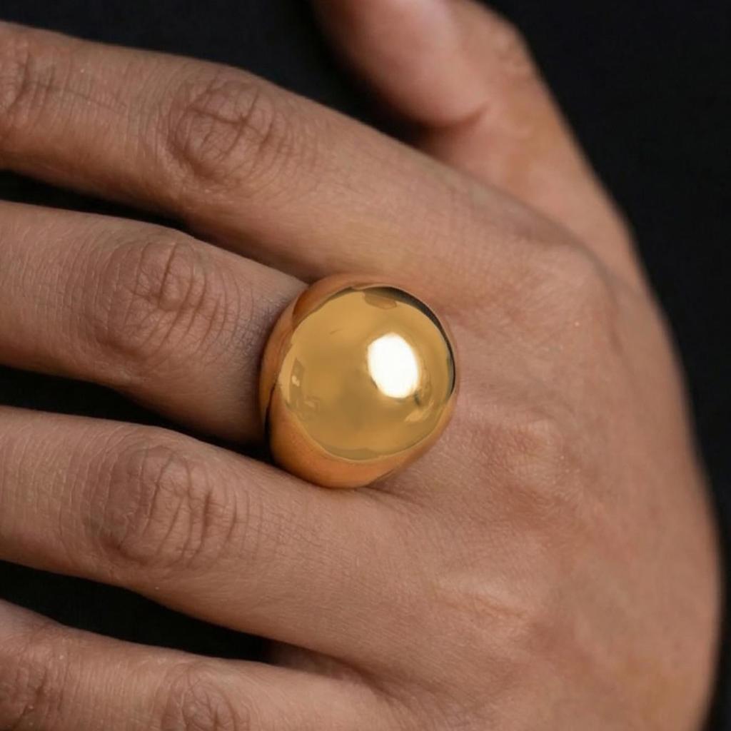 Geometric Polished Stainless Steel Ring - Luxury European & American Fashion Jewelry