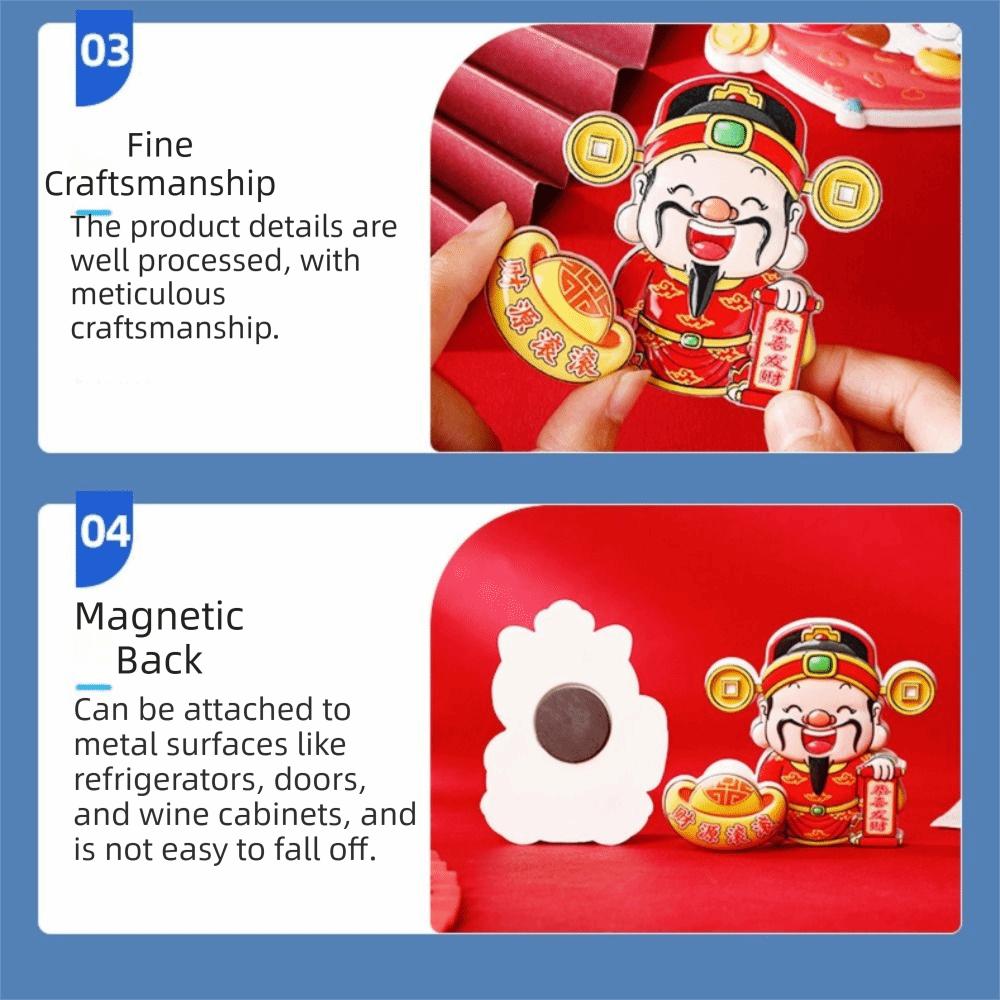 Rotatable 3D Refrigerator Magnets Cartoon Lucky Cat Fridge Magnets  Celebration Party