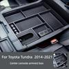 For Toyota Tundra Accessories 2014- Center Console Organizer, Ert ABS Black Materials Tray, Armrest Secondary