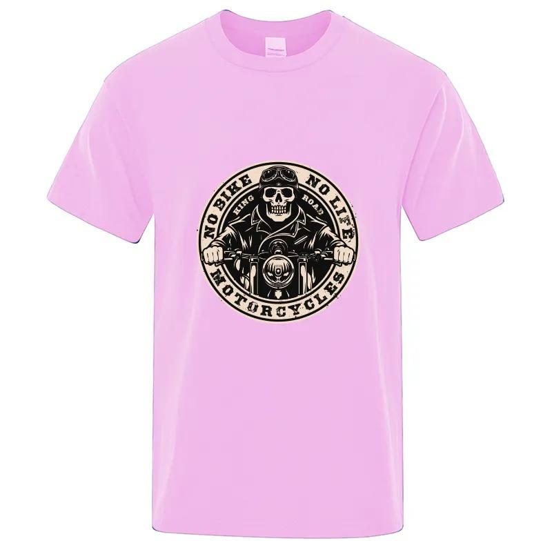 Bavlněné tričko s krátkým rukávem Motocyklový závislák Píst Lebka Tričko Pánské Hip Hopové Tričko Cool Trička Harajuku Streetwear Móda