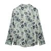 2025 Spring Women's European & American Style Print Silk Satin Long Sleeve Lapel Casual Shirt