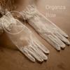 Thin Bridal Gloves Breathable Mesh Lace Gloves Holy Wedding Mittens  Female