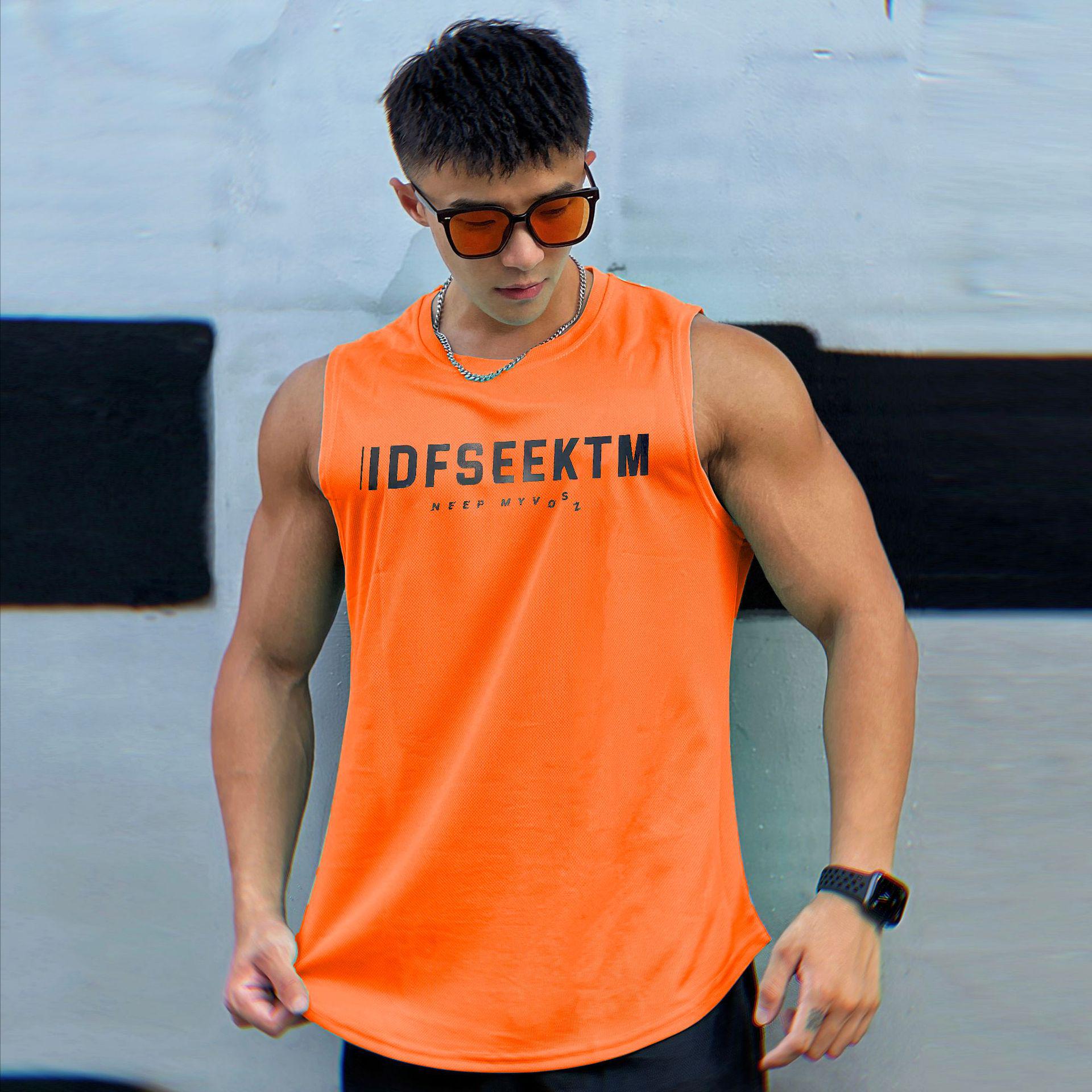 Мужская дышащая быстросохнущая сетчатая майка для спорта и фитнеса 4XL