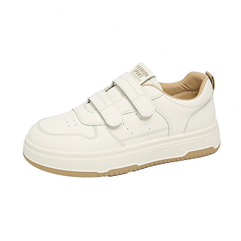 Velcro little white shoes women's flat bottom 2025 spring new popular versatile platform student sports and leisure board shoes