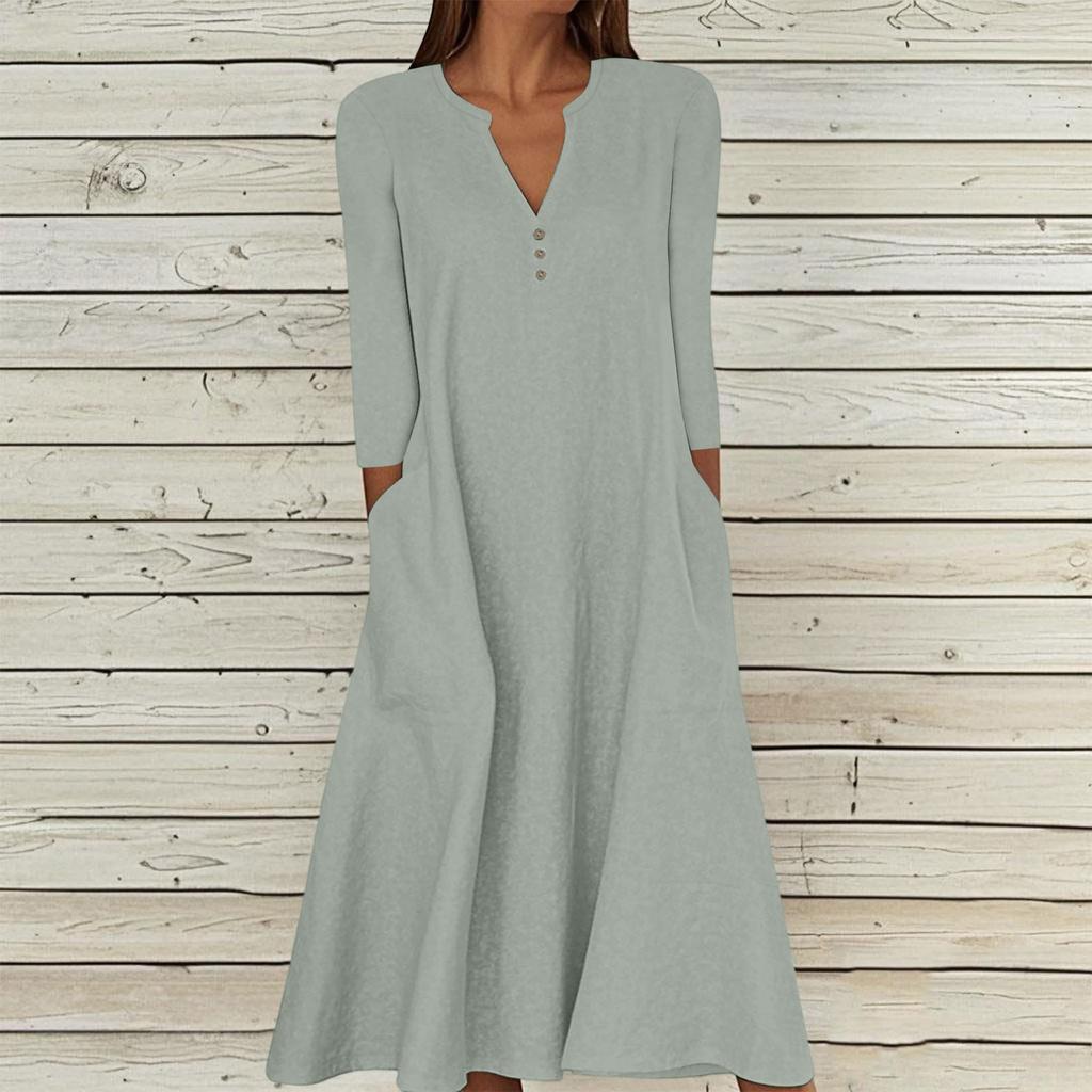 Women's Casual And Fashionable Round-neck  Sleeveless  Mid Length Dress