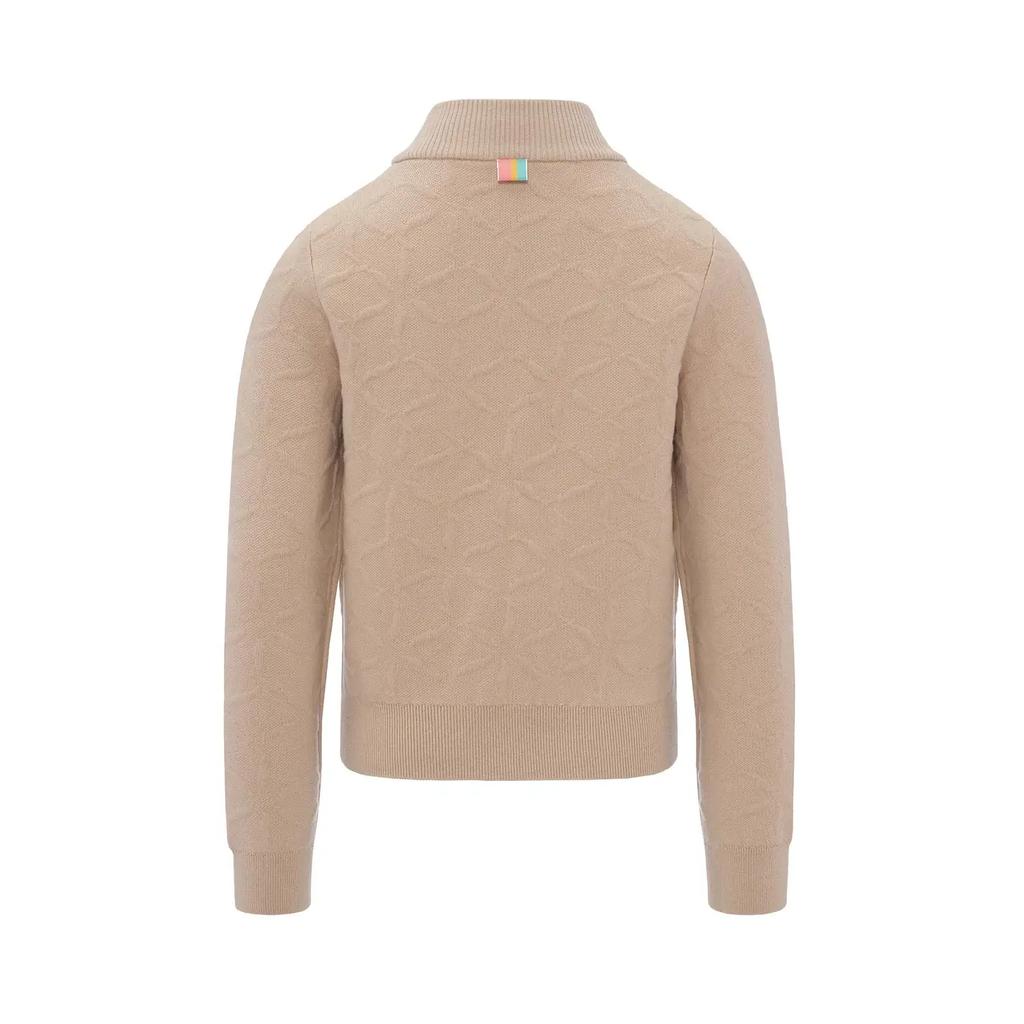 Li-Ning Solid Color Stand Collar Comfortable Zipper Versatile Casual Simple Sports Knit Sweater Women tops AMBV264-3