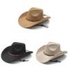 Western Cowboy Hat With Suede Velvet Material Big Brim For Fall Winter Fashion
