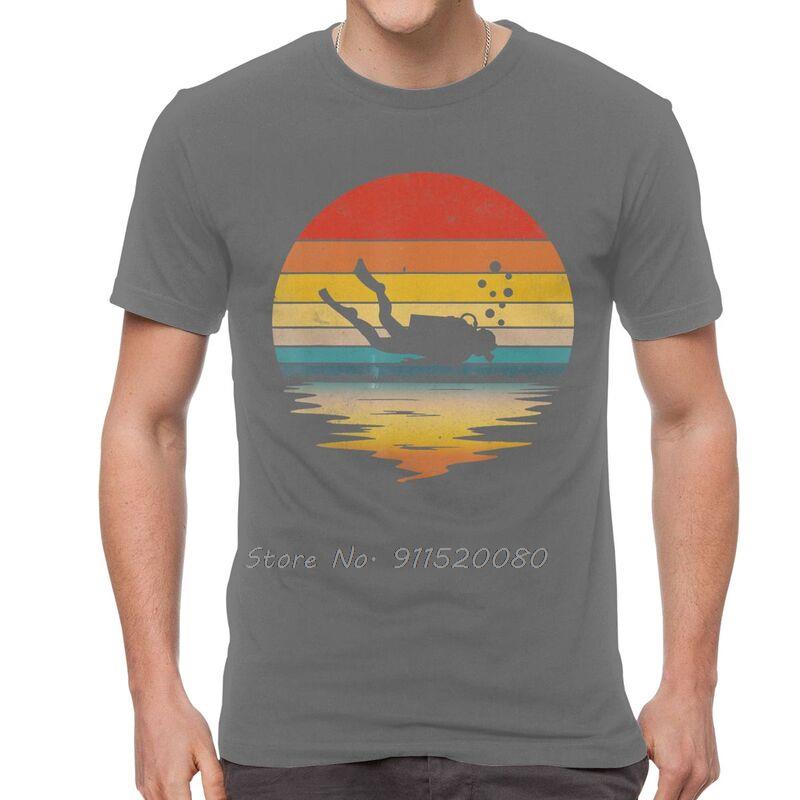 Vintage Retro Potápěčské Tričko Pánské Harajuku Tričko Krátký Rukáv Bavlna Vtipné 80. Léta Potápěč Dárek Potápěčský Milovník Tričko Top
