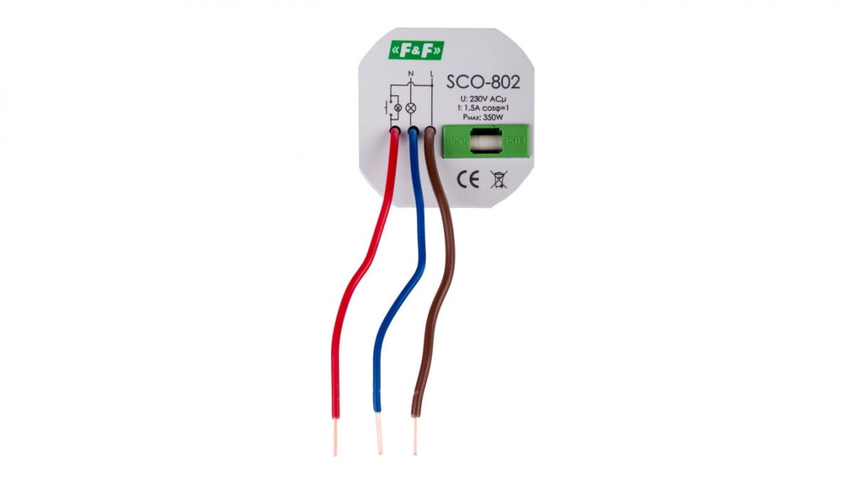 Push-button dimmer with memory 0-350VA gray SCO-802