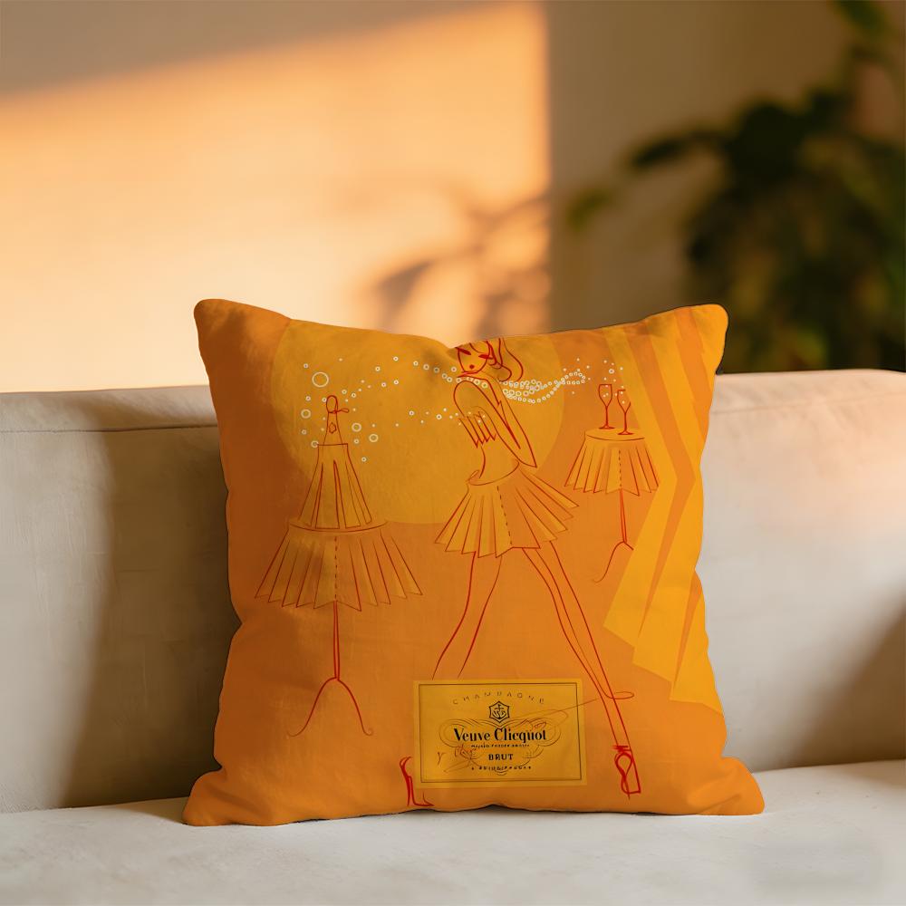 Venve Clicquot Potah na polštář Útulný sametový polštář Měkký teplý polštář na pohovku Lůžko