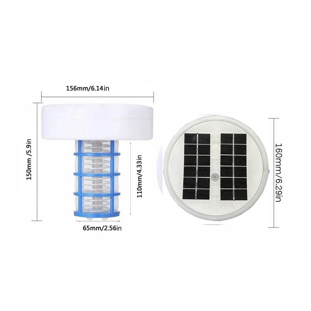 

Solar Pool Ionizer Automatic Water Cleaner Multicolor LED Lights Water Purifier with Copper Ionization Eliminate Algae