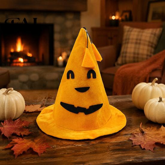 Portable Washable Holiday Hat Halloween Pumpkin for Kids Adults, Funny Plush Bulk Event Gift Supplies Witch Party Costume, Cosplay, Stage Performances