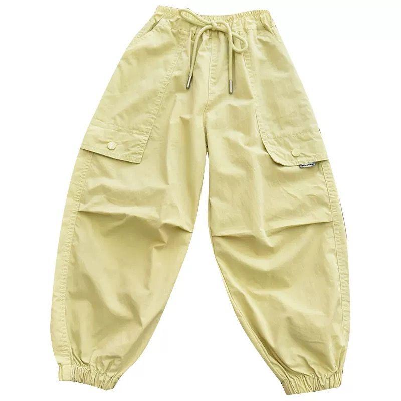 Girl Tights Fashionable Kids Cargo Joggers Elastic Ankle Pants Casual Trousers Light Breathable Summer Trendy Outfit