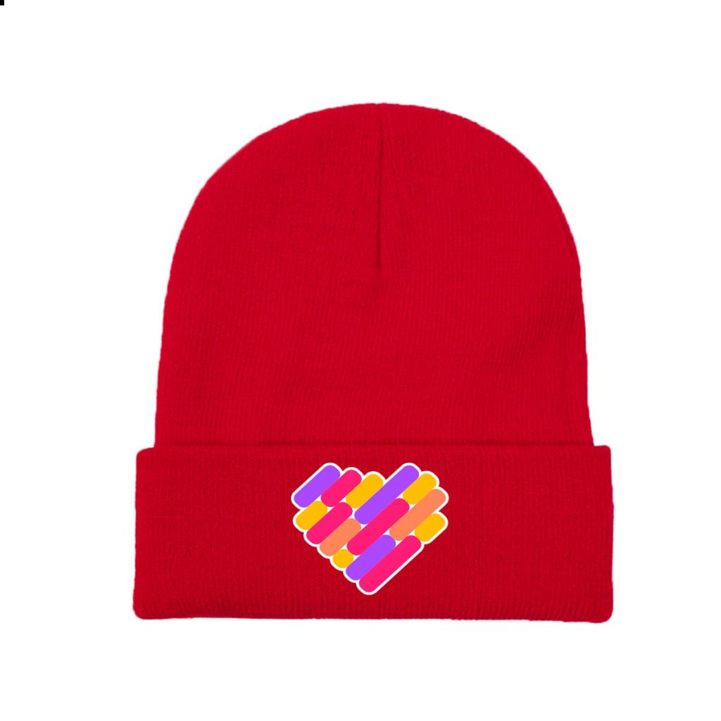 Logotipo do aplicativo Likee Likee Heart Rainbow Graffiti Chapéu de malha Gorros Outono Inverno Chapéus Quentes Moda Unissex Boné para Mulheres Unissex