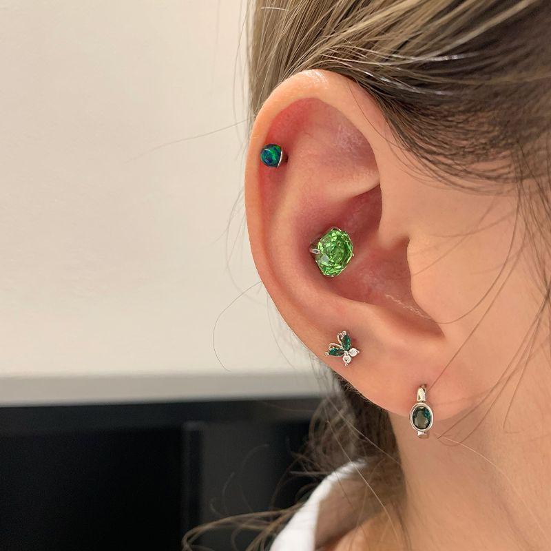 Unique Ear Bone Stud Medical Titanium Steel Ear Studs Ear-Caring Titanium Alloy Earrings Female Small Earrings Ear Bone Ring Circle Ear Ear Bone Pin