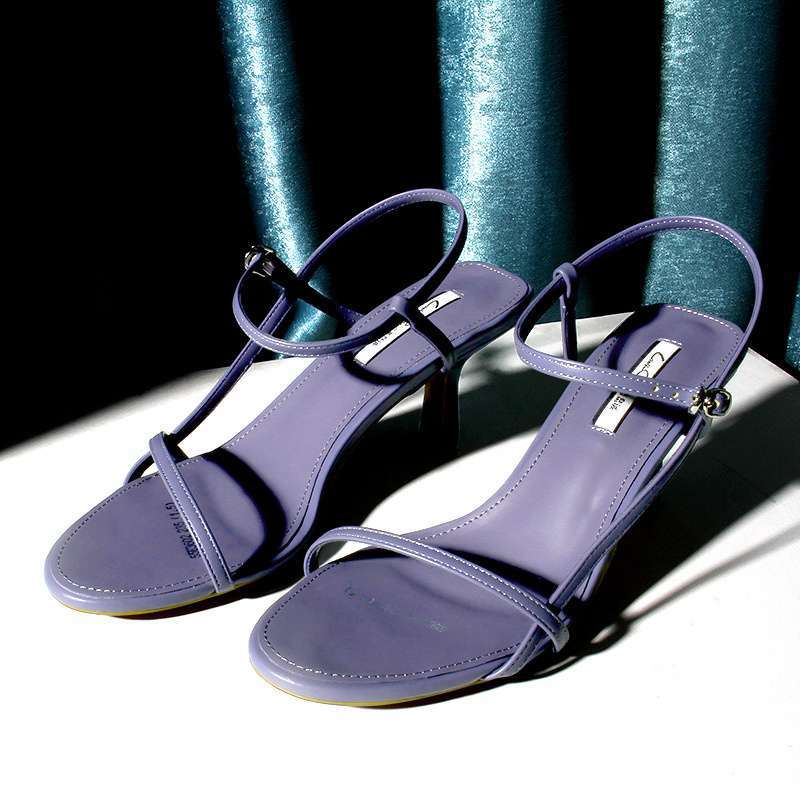 ins stiletto sandals women 2025 summer new one-word strap stiletto fairy style high heels open-toed Muse sandals