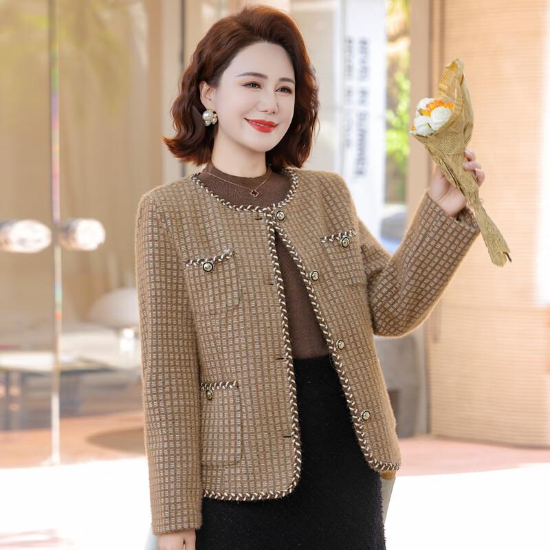 BaoXiao Elegant Plaid Spring/Autumn Cardigan Jacket