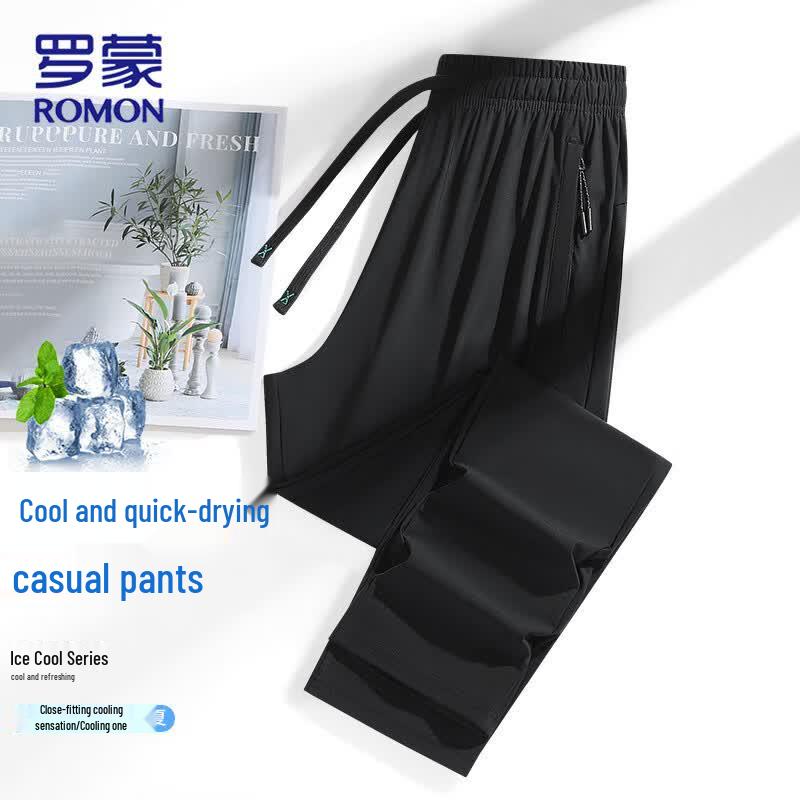 Romon Men's Ice Silk Quick-Dry Casual Pants