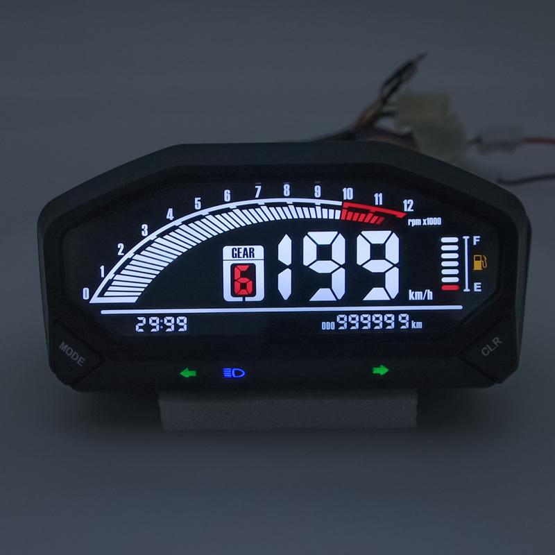 Motorcycle Universal LED LCD Speedometer Digital Backlight Odometer For 1,2,4 Cylinders Speed Meter RPM Gauge Motorbike