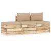 Day and Night - Day and Night Garden Furniture 3 Pieces with Green Impregnated Wood Cushions