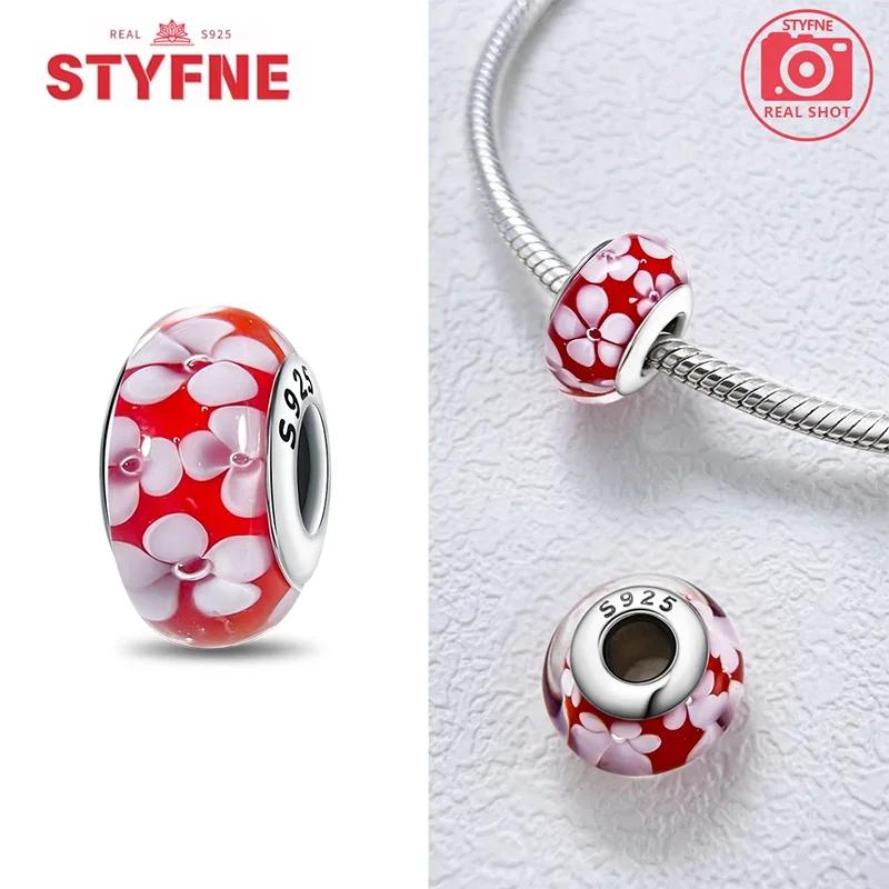 Copper Colorful Flower Series Murano Glass Beads Luxury Charm Fit Original Braceletdiy Fine Jewelry Gift For Women
