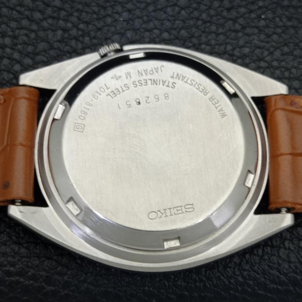SEIKO 5 VINTAGE AUTOMATIC 7009A JAPAN MENS WHITE COLOR DIAL WATCH a700554-5